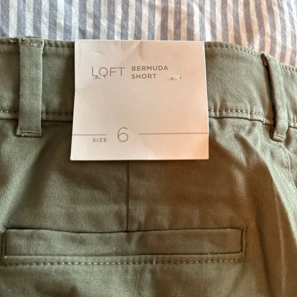 LOFT Women's Olive Green Bermudas - Picture 3 of 4